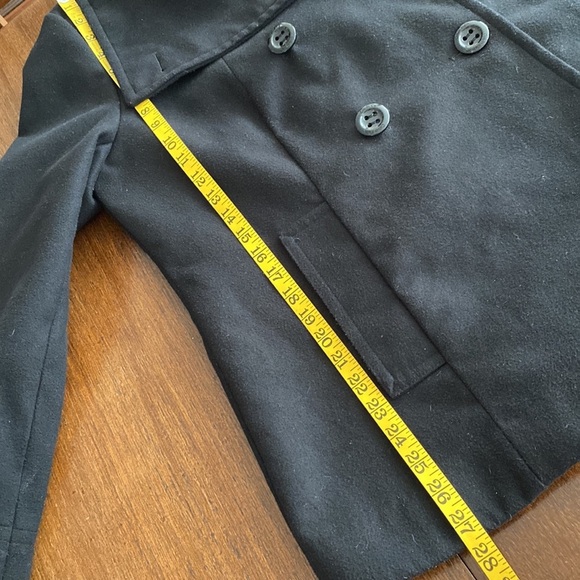 Calvin Klein Black Double Button Pea Coat Size Large - Picture 14 of 15